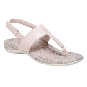 Vionic Tala Pink Leather/Snake T-Strap Thong Sandals Sz 9